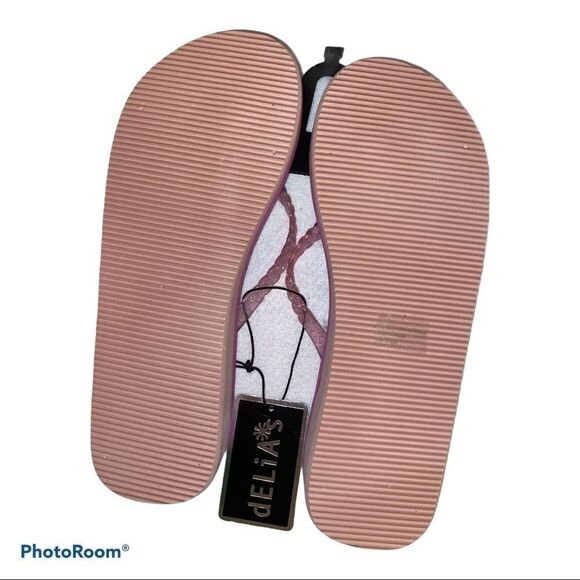 dELiA*s Blue Pink Animal Print FLIP FLOPS Shoes - Picture 2 of 3